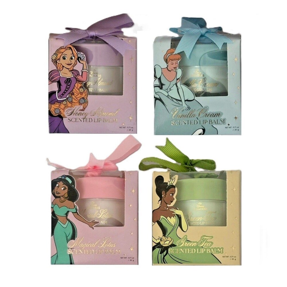 Disney Princess Scented Lip Balm Sets - Rapunzel/Cinderella/Jasmine/Tiana 0.71oz